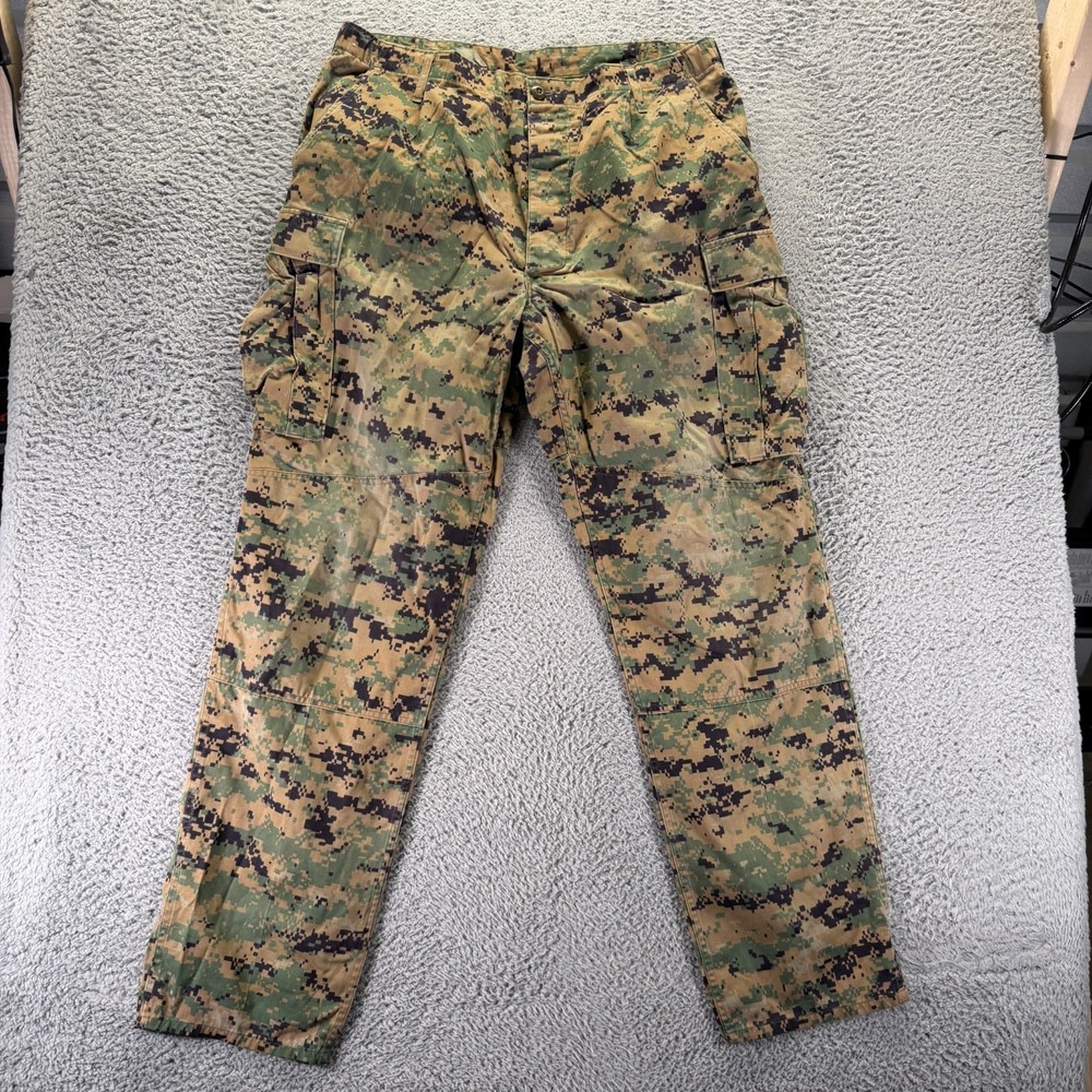 US Army Pant Mens L(38x34) Green Camo Cargo Straight Combat Tactical Uniform